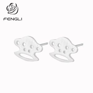 Boucles d'oreilles FENGLI Mignon Enfants Filles Charme Argent Singe Grande Bouche Boucle D'oreille Anniversaire Enfant Kitty Bijoux En Gros