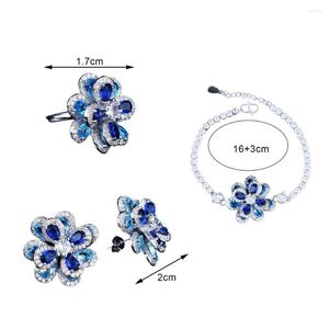 Boucles d'Oreilles Fine Fabrication Accessoire Camélia Forme Cubique Zircone Bracelet Anneau Pendentif Pour Le Bal