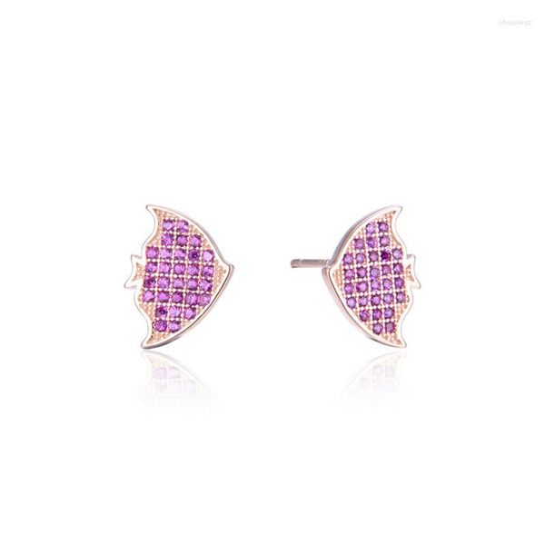 Boucles d'oreilles poisson rose Zircon Style Glam, bijoux à la mode pour femmes, cadeau en argent Sterling 2023, Super offre 925