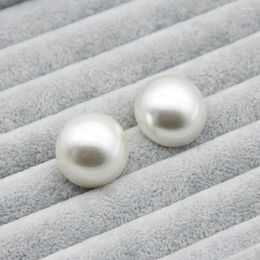 Stud Oorbellen FishPeach 25mm Koreaanse Stijl Eenvoudige Halfronde Witte Imitatie Parel Voor Vrouwen Mode-sieraden Accessoires