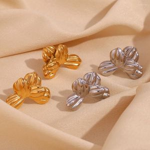 Oorknopjes Vijf blads Waterbestendig Hypoallergeen Schattig Zilver Kleur 316L roestvrij staal Dames 18K verguld Geschenk