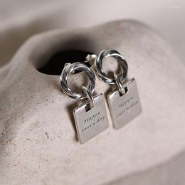 Boucles d'oreilles FNJ cadeau d'anniversaire 925 argent Original pur S925 Sterling boucle d'oreille pour femmes bijoux bonne chance heureux tous les jours