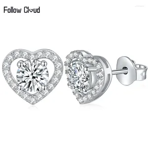 Boucles d'oreilles Suivez Cloud VVS1 D Couleur Coup Coup de 5,0 mm Test passé Missanite Diamond Earring 925 Silver Silver Women Fine Bijoux