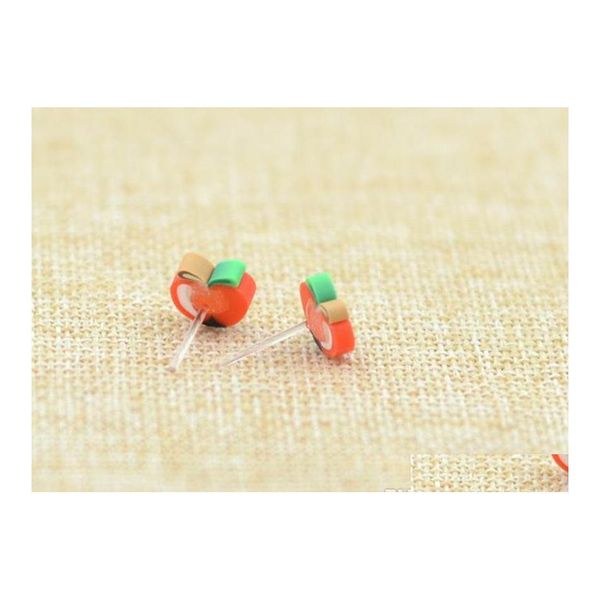 Boucles d'oreilles pour femmes 6 paires/paquet mignon fait à la main polymère fruits hypoallergénique livraison directe bijoux Dhepf