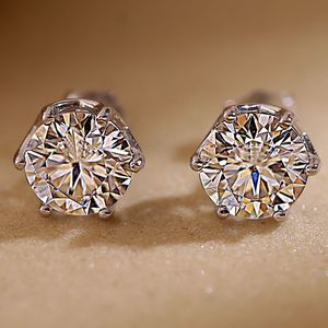 Stud -oorbellen voor vrouwen 925 Sterling Silver Ear S Fashion Wedding Lab Creat Diamond Jewelry 230307