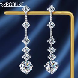 Boucles d'oreilles pour femmes D couleur diamant complet avec certificat cadeau de fiançailles boucle d'oreille goutte S925 bijoux en argent 231129