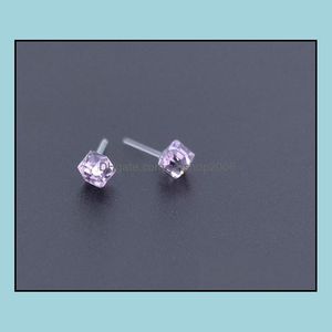 Boucles d'oreilles pour femmes, bijoux à la mode, différentes couleurs, Cube en verre de cristal, livraison directe 2021 Carshop2006 Dhyaf