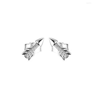 Boucles d'oreilles en forme de flèche scintillante pour femmes, en argent 925, à la mode, cadeau féminin