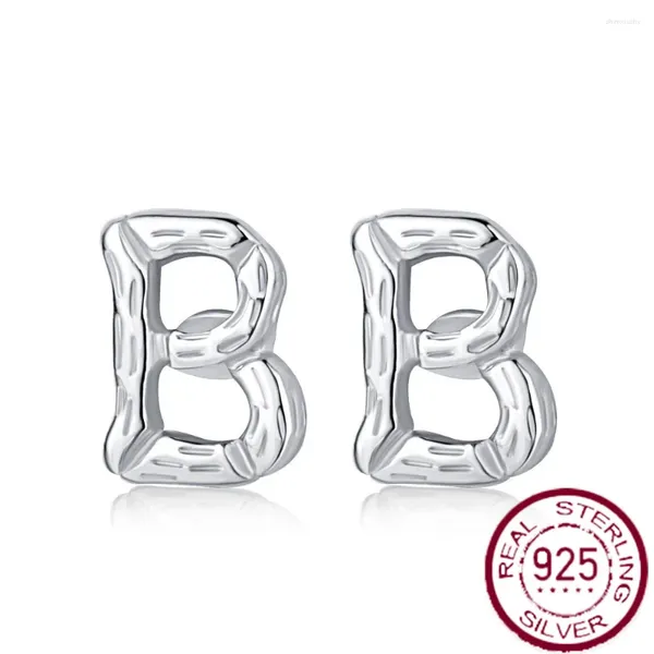 Boucles d'oreilles Stud Foreign Trade Product S925 Silver English Lettre B Tendance des femmes Bijoux d'oreille polyvalente en stock