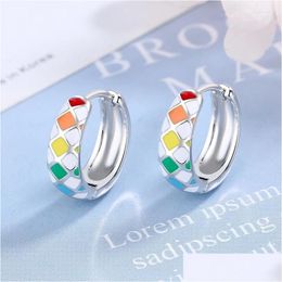 Boucles d'oreilles Foxanry Prévenir l'allergie pour les femmes Mode Creative Mticolor Damier Géométrique Fête d'anniversaire Bijoux Drop Livraison Otqpi