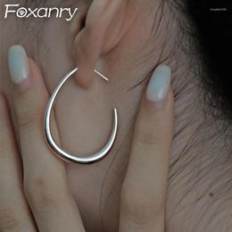 Boucles d'oreilles Foxanry prévenir l'allergie couleur argent bijoux de fête pour les femmes mode créative géométrique à la main anniversaire