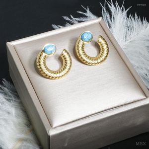 Boucles d'oreilles françaises Chic Turquoise, pression d'huile pour femmes, haute sens, torsions, clous de perçage, bijoux pour filles, cadeaux, vente en gros