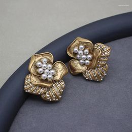 Boucles d'oreilles Court français Ancient Pearl Ear Clip bijoux