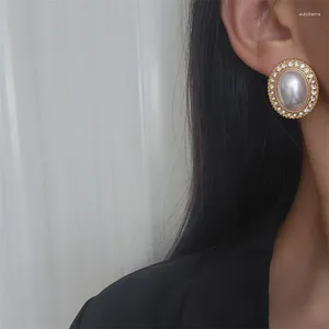 Boucles d'oreilles étalon français élégant tempérament rétro étalon perle