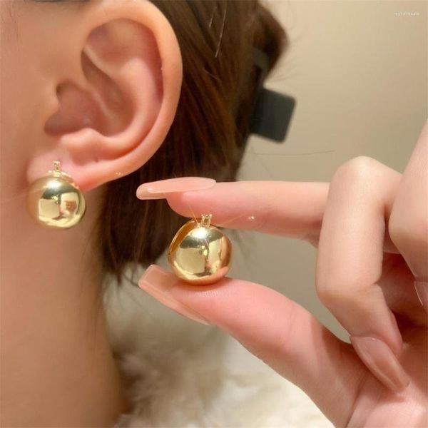Boucles d'oreilles à clous français luxe à la mode alliage boule mate creux sphérique boucle d'oreille Piercing pour femmes fille minimaliste cadeau fête