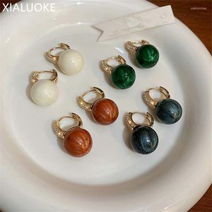 Boucles d'oreilles Style français luxe cristal perle pour les femmes mode belles couleurs de bonbons oreille Clip bijoux GiftStud Odet22