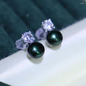 Boucles d'oreilles perle d'eau douce blanc/noir/rose/violet/gris/jaune pièce 8-9mm FPPJ perles en gros