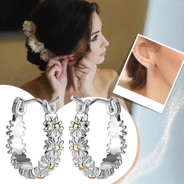 Boucles d'oreilles Funky mode petite marguerite créative femme mignonne fleur colorée pour les femmes pendantes