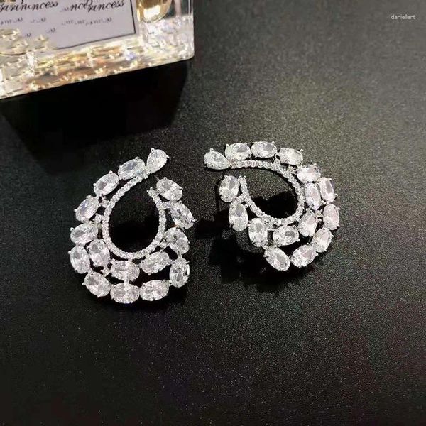 Boucles d'oreilles Funmode Dubai cubique Zircon pour femmes accessoires mode féminine lourd CZ boucle d'oreille en gros FE273