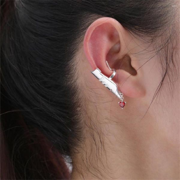 Pendientes de tuerca con forma de bolígrafo futurista, Clip para la oreja, amor, gota de agua, borla, hueso, joyería de moda nacional femenina