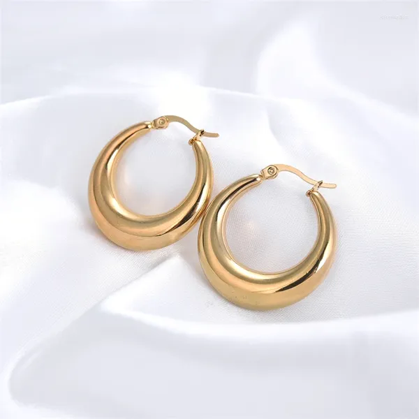 Boucles d'oreilles FYSARA Style 2023 en gros lisse exquis grand cercle cerceau pour femmes fille fête de mariage bijoux en acier inoxydable