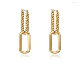 Boucles d'oreilles Stud Fysara Tempérament de mode Simple Femmes tressées Bijoux Geometric Lock Double Ring3918792