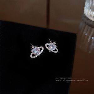 Stud -oorbellen GD Superior Sense Plant Love Zirkon Korea Exquisite Universe Silver Needle For Women Sieraden Gift