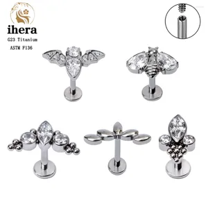 Stud Oorbellen G23 Titanium Piercing Voor Vrouwen 16G Interne Draad CZ Zirkoon Oorkraakbeen Tragus Helix Lip Sieraden