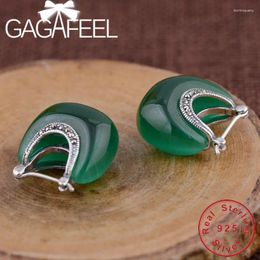 Pendientes GAGAFEEL Plata de Ley 925 auténtica, joyería con forma de luna, pendiente de ópalo para mujer, regalos femeninos, moda clásica, Dropship