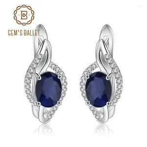 Stud -oorbellen Gem's Ballet 3.32ct Natural Blue Sapphire Engagement 925 Sterling Silver Gemstone voor vrouwen Fijne sieraden