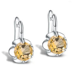 Pendientes de tuerca GEM'S BALLET 5.32Ct citrino Natural piedra natal de noviembre Plata de Ley 925 auténtica joyería fina para boda de mujer