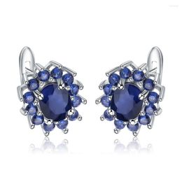 Ohrstecker Gem's Ballet 925 Sterling Silber 1,89 ct natürlicher blauer Saphir Blumen Vintage für Damen edler Schmuck