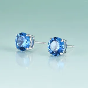 Oorknopjes Gem's Beauty 2.5ct Lab Blue Spinel 925 Sterling Zilver Klassiek Voor Vrouwen Fijne Sieraden Verjaardagscadeau