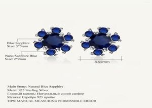 Boucles d'oreilles GEM39S BALLET 141Ct, pierre précieuse saphir à Diffusion naturelle, fleur en argent Sterling 925 pour femmes, bijoux fins 1122345