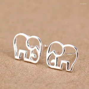 Boucles d'oreilles authentiques 925 Bijoux en argent sterling chanceux Lucky Hollow Elephant Shape Animal 7 mm 8 mm Gtle466