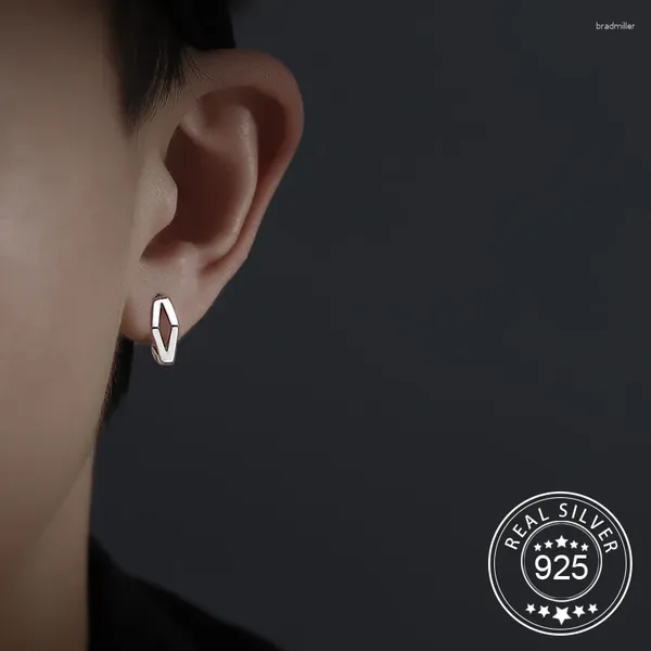 Boucles d'oreilles Géométrique 925 Sterling Silver Plain Men's Premium Nourishing Niche Design Studen