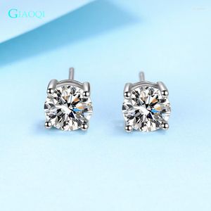 Boucles d'oreilles GIAOQI Original Quatre 925 Argent Brillant Coupe Total 1 Carat D Couleur Moissanite Diamant Princesse Bijoux