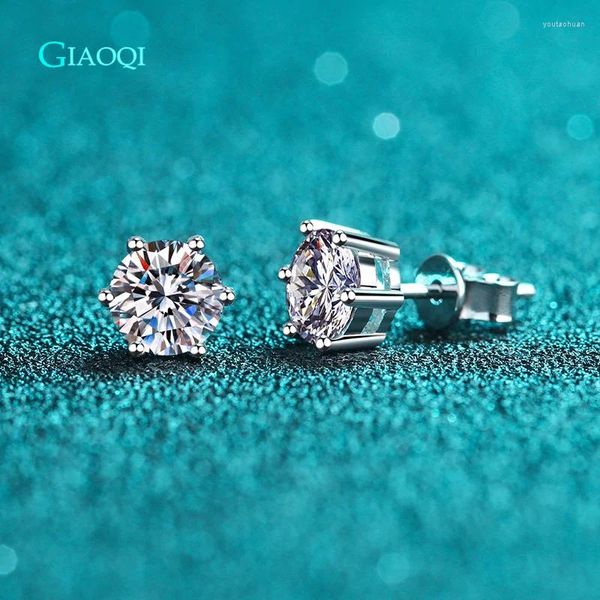 Boucles d'oreilles Giaoqi PT950 Platinum total 1-4 ct Round Brilliant Cut Diamond Past D Color Moisanite Wedding for Women
