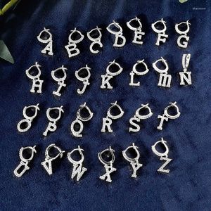 Pendientes de botón Regalo Cartílago Piercing Pendiente 26Letter Hoop CZ Drop Cuff A-Z Dangle Ear