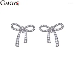 Stud -oorbellen Gmgyq kubieke zirkonia bloemen voor vrouwen mode -sieraden 2024 Joyeria de Acero Inoxidable Accessoires