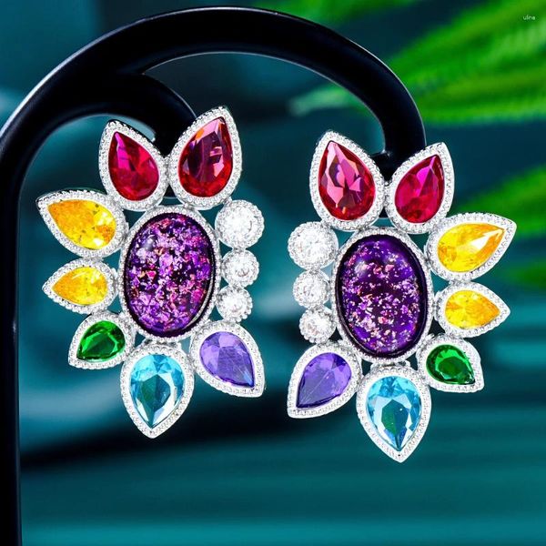 Boucles d'oreilles GODKI 37mm coloré luxe papillon boucle d'oreille cubique zircone femmes engagement soirée fête anniversaire habiller haute bijoux
