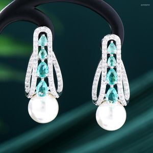 Stud -oorbellen Godki Lovely Elegant Korea Pearl Statement For Women Wedding Dubai Bridal Earring Bohemia Moderne sieraden