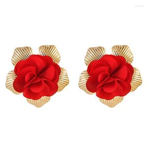 Stud -oorbellen gouden kleur voor vrouwen eenvoudige charmante bloemenstatement oorbel mode sieraden 2023 PendientesStud Dale22