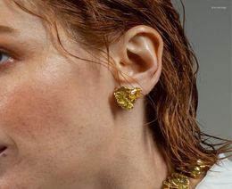 Boucles d'oreilles étalon Nugget plaqué or pour les femmes Lava Lava Rion de bijoux créatif irrégulier vintage5878600