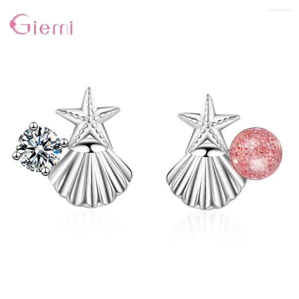 Boucles d'oreilles Bonne vente 925 Sterling Silver Star Strawberry Crystal Women Girls Fashion Cumbic Zirconia Wholesale