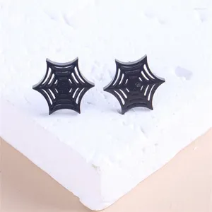 Stud Oorbellen Gothic Zwart Spinnenweb Voor Vrouwen En Meisjes Mode Alternatieve Sieraden Accessoires Cadeau Hanger Oorgesp