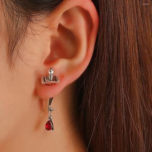 Boucles d'oreilles gothiques épée Goth Piercing poignard boucle d'oreille pour femmes hommes cristal oreille veste Vintage Punk Halloween bijoux de mode