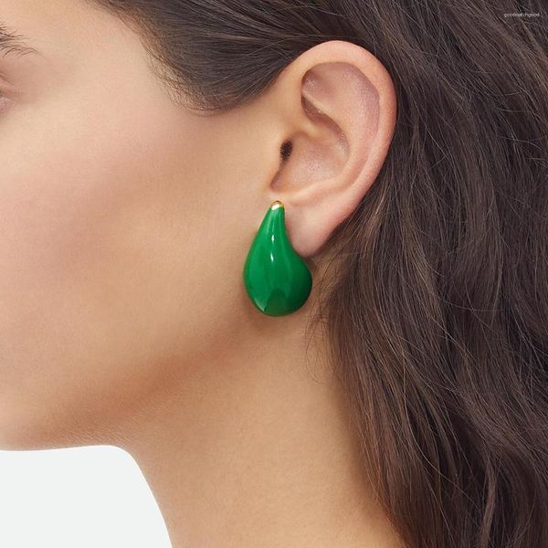 Pendientes de sementales Greater Vintage Blue Verde Agua Drop Hueco para mujeres Joyas de aleación de cobre personalizada