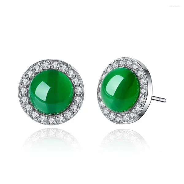 Boucles d'oreilles en Jade vert pour femmes, en argent Sterling, pierres précieuses naturelles, jaspe, diamant, Agate, bijoux fins, cadeaux pour mère
