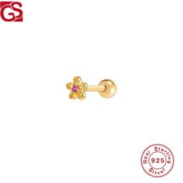 Stud-oorbellen GS 925 Sterling Silver Boucle Oreille Femme 2023 Daisy-Shape Piercing enkele oorbel voor vrouwen Pendientes Fijne sieraden